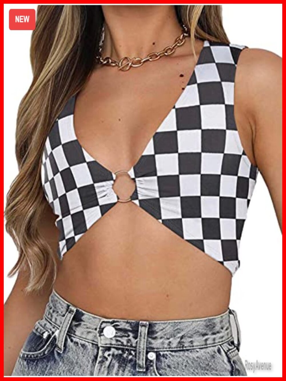 Women's Y2K Corset Crop Top Deep V Neck Sleeveless Party Rave Tank